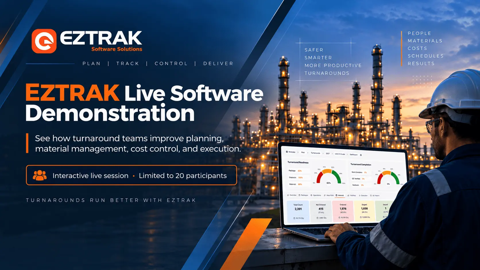 See EZTRAK live. Bring a problem.